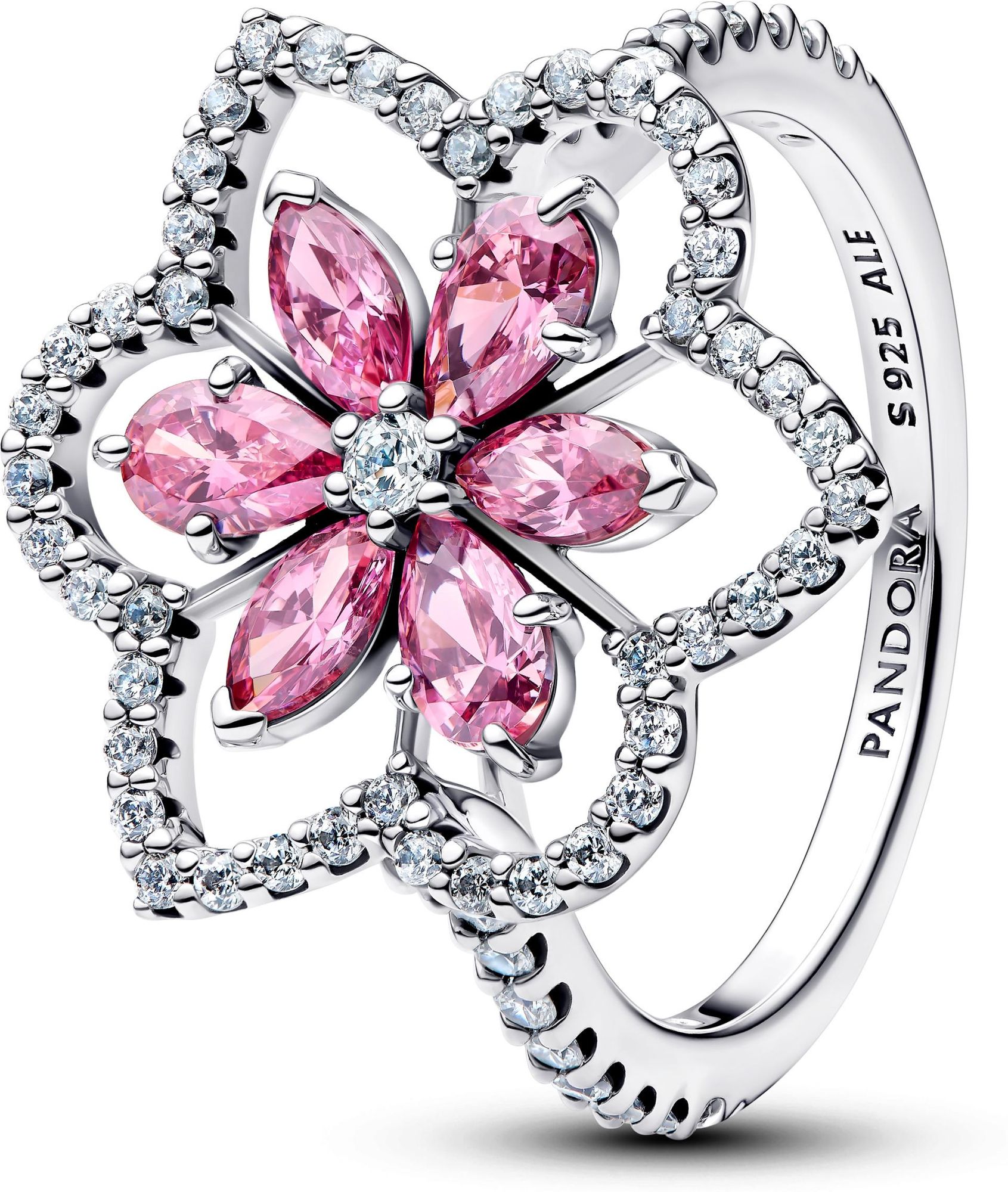 Pandora Double Flower Cocktail Ring 194577C01 womans ring Pandora Double Flower Cocktail Ring 194577C01 womans ring