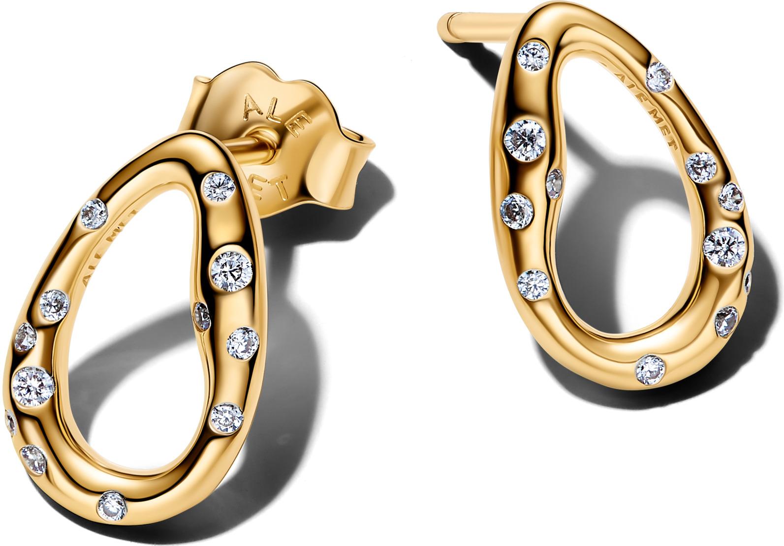 Pandora Organically Shaped Stone-Set Oval Stud 264659C01 Oorknopjes Pandora Organically Shaped Stone-Set Oval Stud 264659C01 Oorknopjes