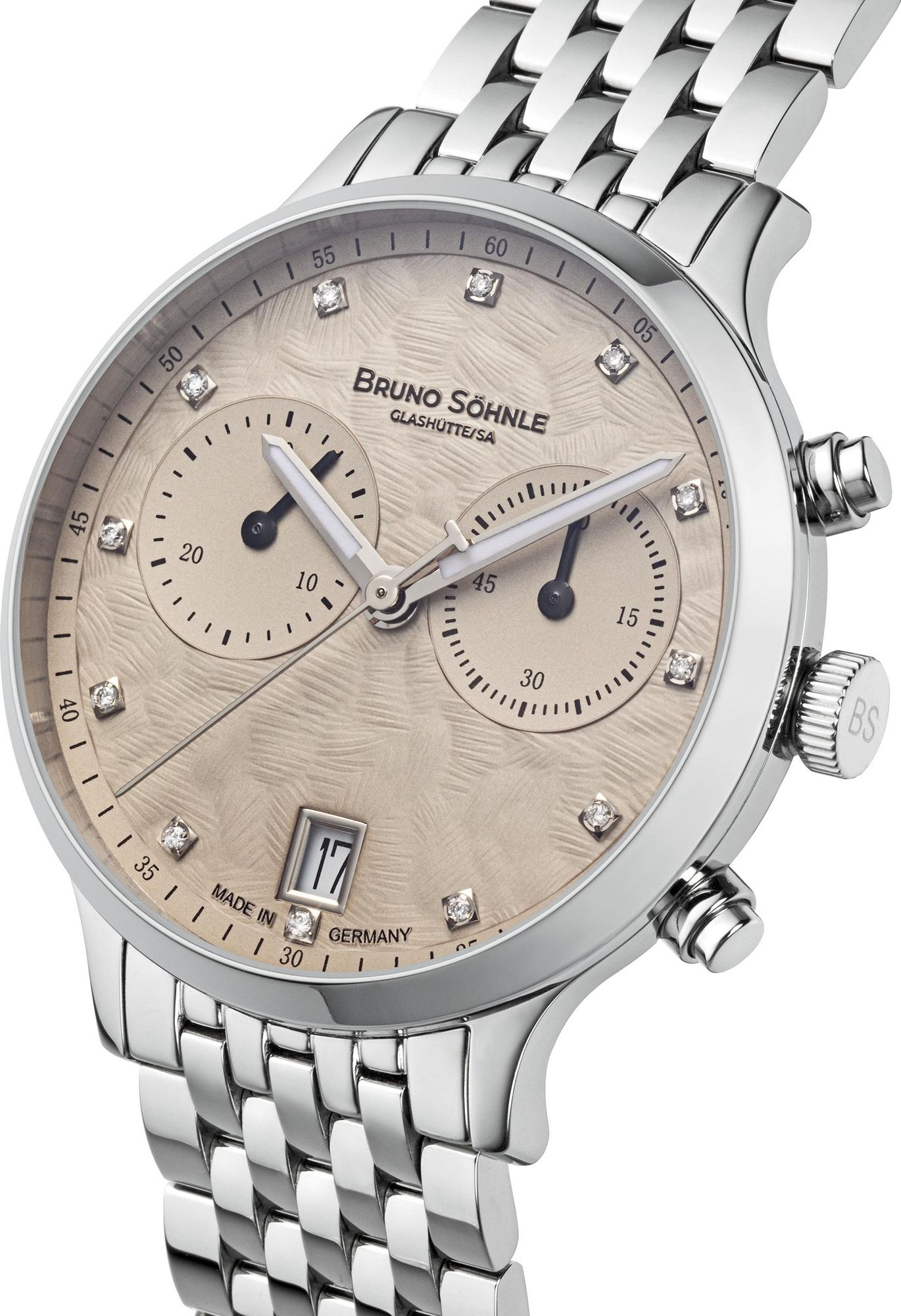 BRUNO SÖHNLE UHRENATELIER GLASHÜTTE/SA Bologna Chronograph 17-13238-850 Dameschronograaf BRUNO SÖHNLE UHRENATELIER GLASHÜTTE/SA Bologna Chronograph 17-13238-850 Dameschronograaf