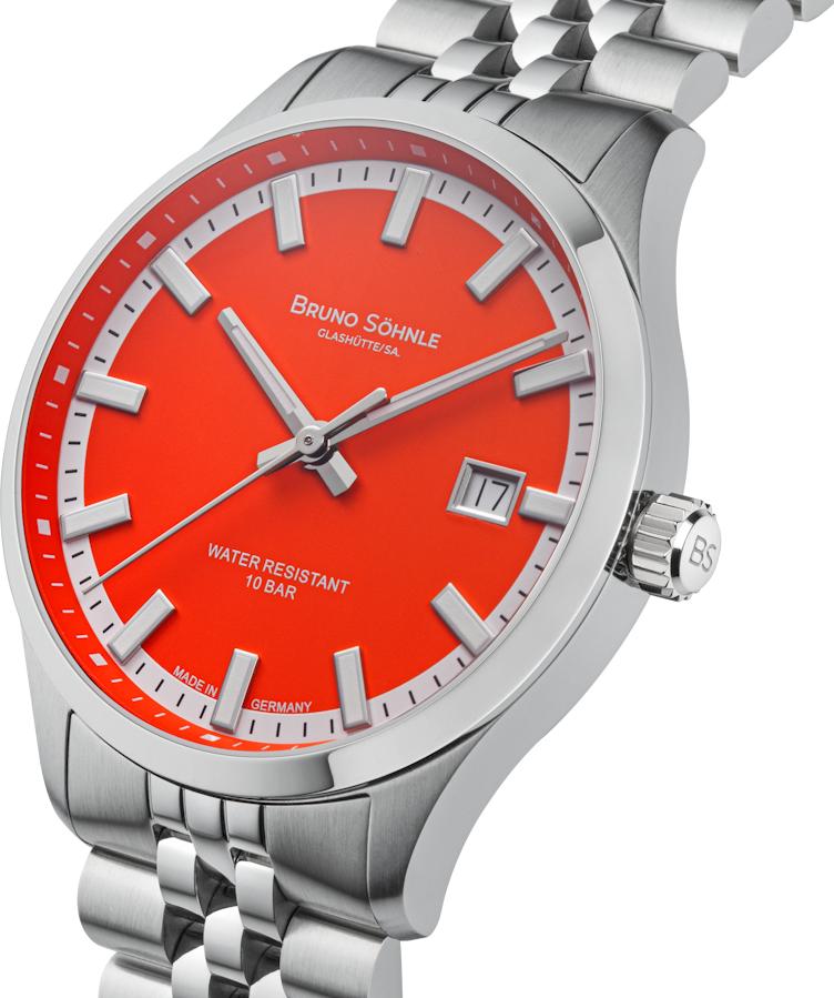 BRUNO SÖHNLE UHRENATELIER GLASHÜTTE/SA Turin Automatik "Bright Red" 17-12230-540 Unisex horloge BRUNO SÖHNLE UHRENATELIER GLASHÜTTE/SA Turin Automatik "Bright Red" 17-12230-540 Unisex horloge