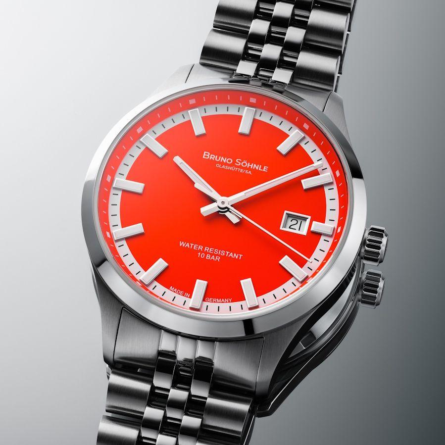BRUNO SÖHNLE UHRENATELIER GLASHÜTTE/SA Turin Automatik "Bright Red" 17-12230-540 Unisex horloge BRUNO SÖHNLE UHRENATELIER GLASHÜTTE/SA Turin Automatik "Bright Red" 17-12230-540 Unisex horloge