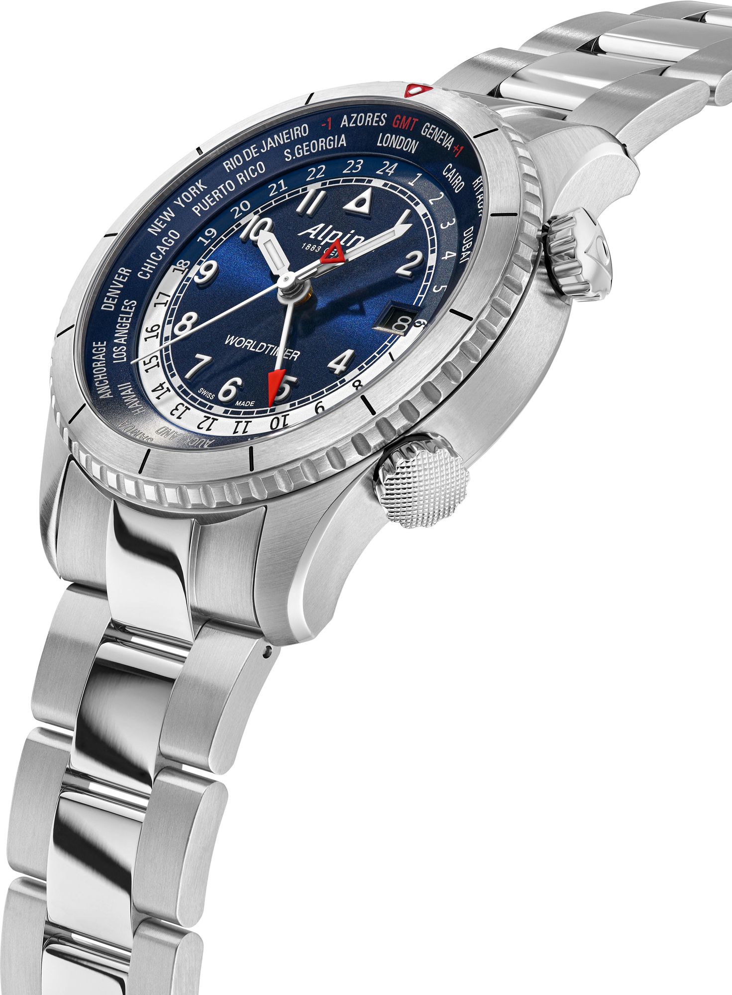Alpina Geneve Pilot Quartz Worldtimer AL-255N4S26B Orologio da polso uomo Alpina Geneve Pilot Quartz Worldtimer AL-255N4S26B Orologio da polso uomo