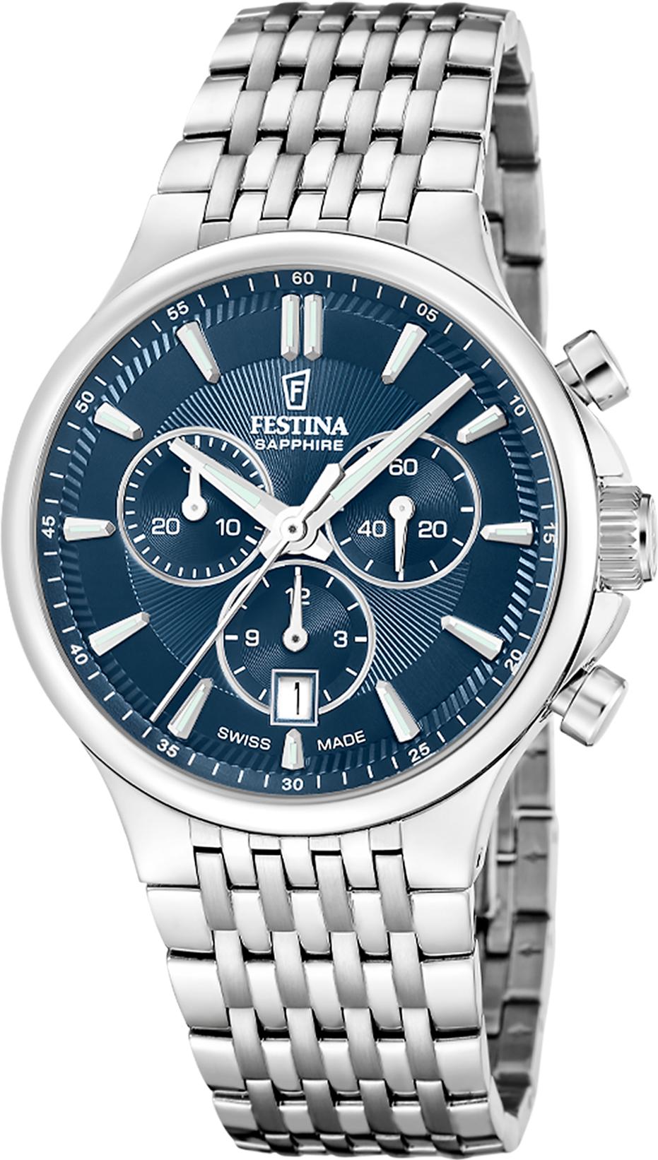 Festina SWISS MADE CHRONO F20093/2 Cronógrafo para hombres Festina SWISS MADE CHRONO F20093/2 Cronógrafo para hombres