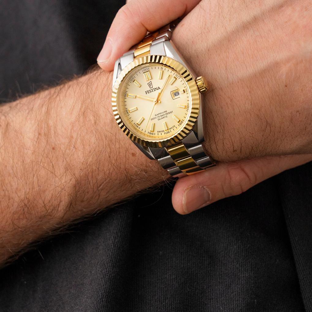 Festina SWISS MADE CLASSIC STEEL F20085/A Heren armbandhorloge Festina SWISS MADE CLASSIC STEEL F20085/A Heren armbandhorloge