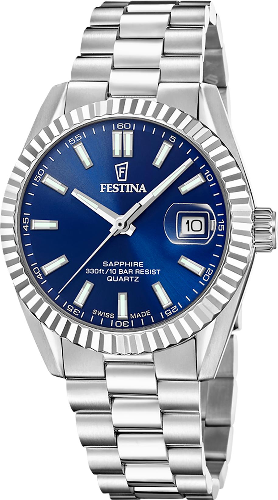 Festina SWISS MADE CLASSIC STEEL F20084/B Heren armbandhorloge Festina SWISS MADE CLASSIC STEEL F20084/B Heren armbandhorloge