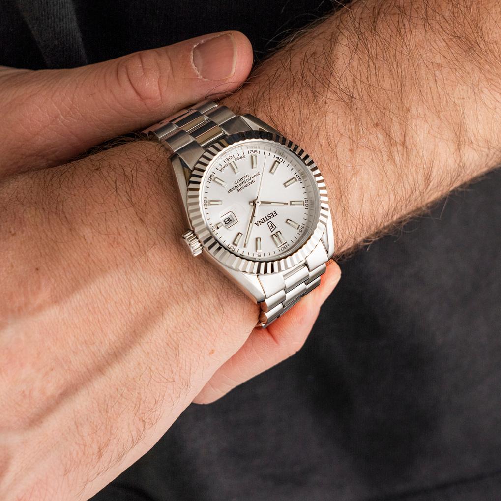 Festina SWISS MADE CLASSIC STEEL F20084/A Heren armbandhorloge Festina SWISS MADE CLASSIC STEEL F20084/A Heren armbandhorloge