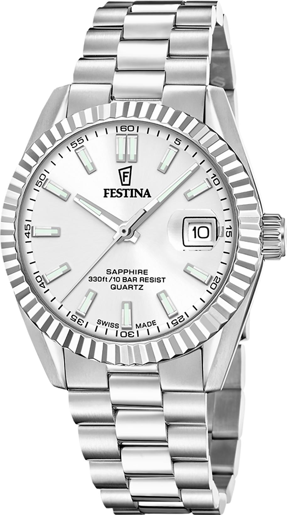 Festina SWISS MADE CLASSIC STEEL F20084/A Heren armbandhorloge Festina SWISS MADE CLASSIC STEEL F20084/A Heren armbandhorloge