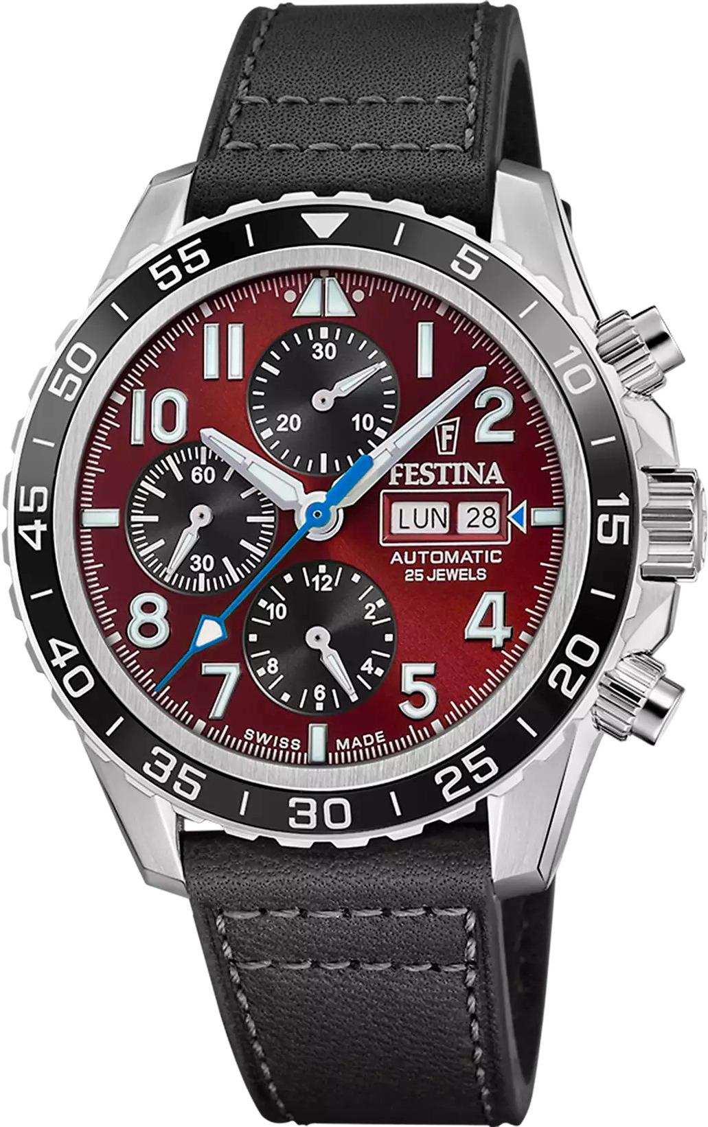 Festina SWISS MADE AUTOMATIK F20056/4 Chronographe Automatique pour hommes Festina SWISS MADE AUTOMATIK F20056/4 Chronographe Automatique pour hommes