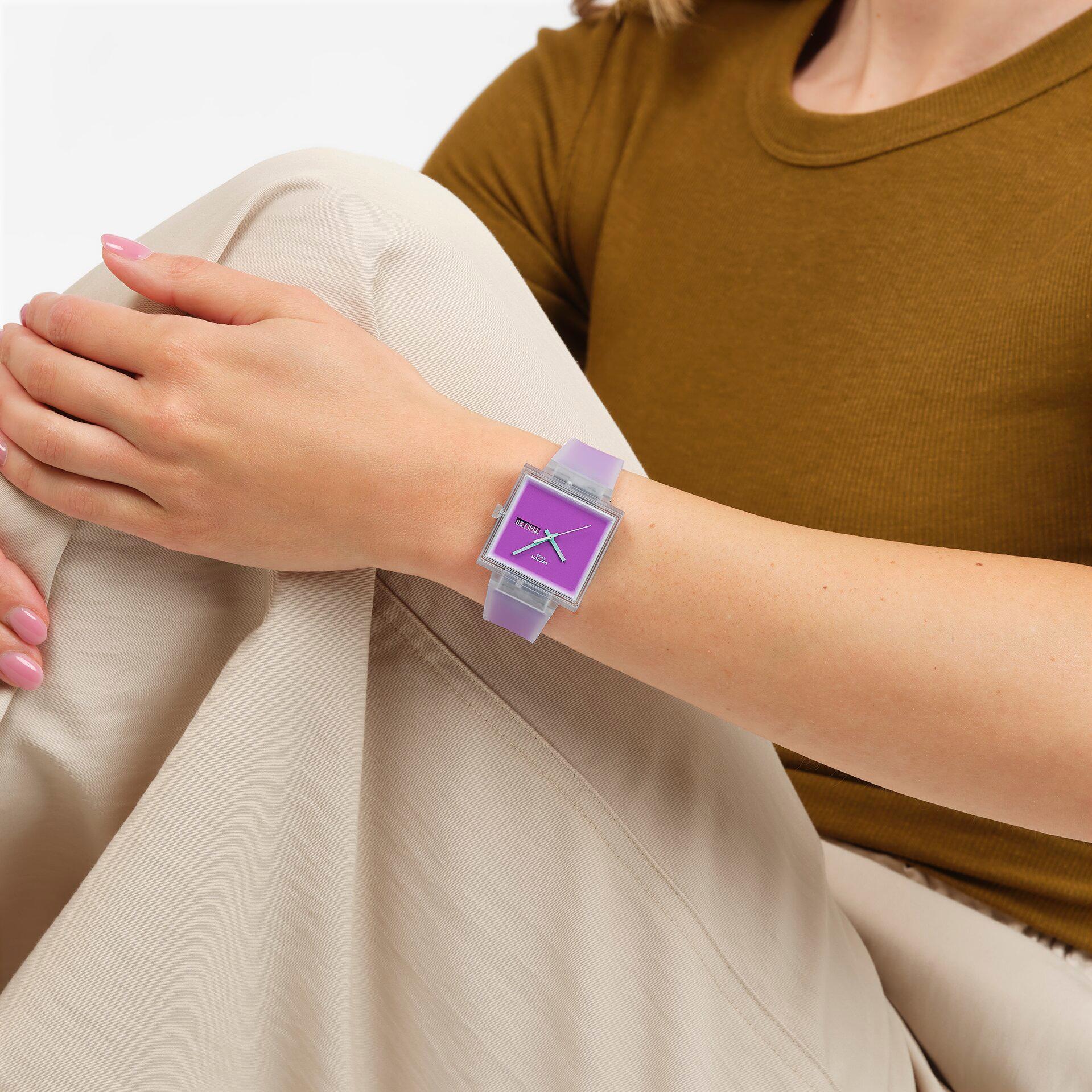 Swatch WHAT IF...SEE THRU MAGENTA? SO38K705 Reloj unisex