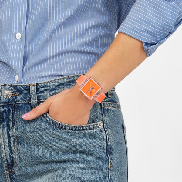 Swatch WHAT IF...SEE THRU ORANGE? SO38K704 Orologio unisex Swatch WHAT IF...SEE THRU ORANGE? SO38K704 Orologio unisex
