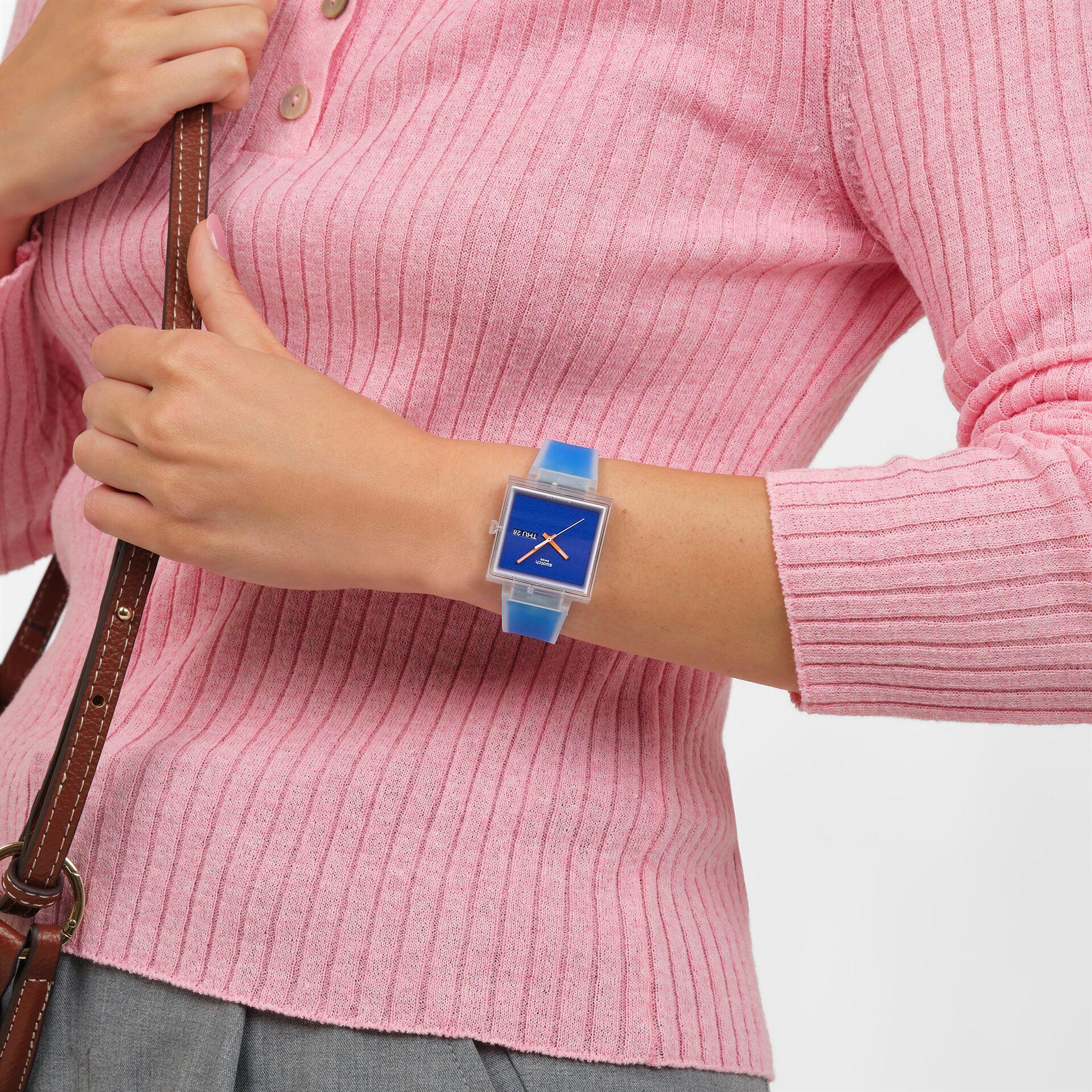 Swatch WHAT IF...SEE THRU BLUE? SO38K701 Orologio unisex Swatch WHAT IF...SEE THRU BLUE? SO38K701 Orologio unisex