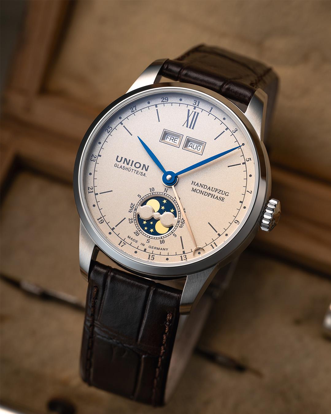 Union Glashütte 1893 Johannes Dürrstein Edition D007.458.16.039.00 Orologio da polso uomo Indicatore fasi lunari Union Glashütte 1893 Johannes Dürrstein Edition D007.458.16.039.00 Orologio da polso uomo Indicatore fasi lunari