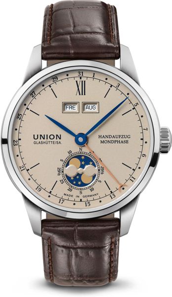 Union Glashütte 1893 Johannes Dürrstein Edition D007.458.16.039.00 Orologio da polso uomo Indicatore fasi lunari Union Glashütte 1893 Johannes Dürrstein Edition D007.458.16.039.00 Orologio da polso uomo Indicatore fasi lunari