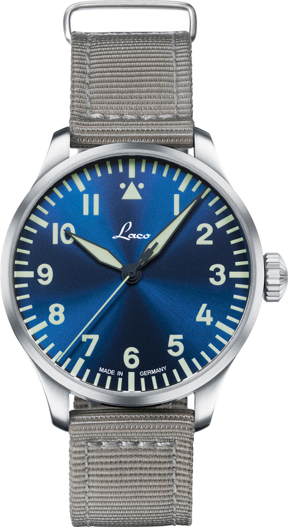Laco Augsburg Blaue Stunde 42 862100.2 Orologio automatico uomo Made in Germany Laco Augsburg Blaue Stunde 42 862100.2 Orologio automatico uomo Made in Germany