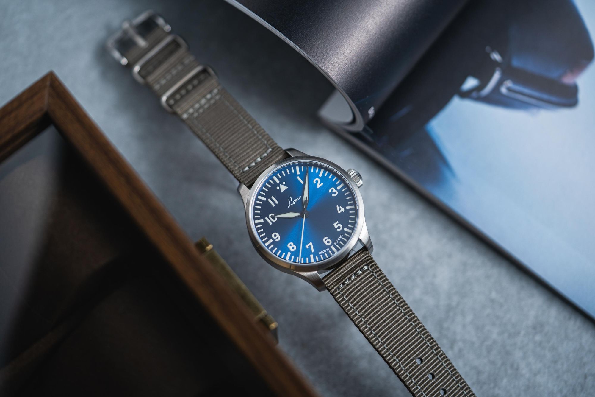 Laco Augsburg Blaue Stunde 42 862100.2 Orologio automatico uomo Made in Germany Laco Augsburg Blaue Stunde 42 862100.2 Orologio automatico uomo Made in Germany