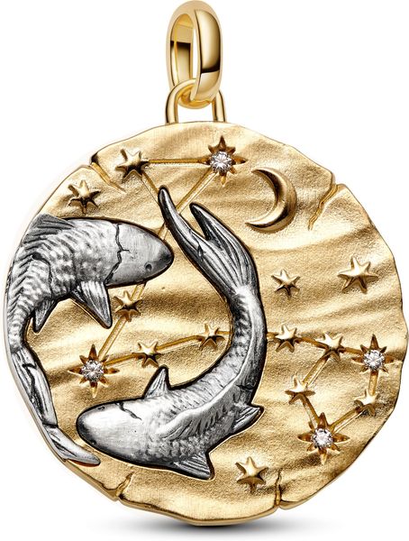 Pandora Pisces Zodiac Oversized Medallion 765005C01 Charm Anhänger Pandora Pisces Zodiac Oversized Medallion 765005C01 Charm Anhänger