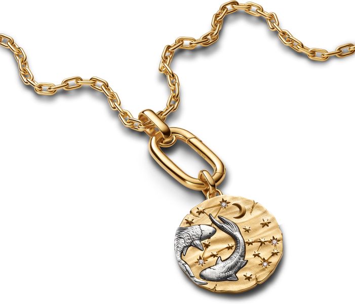 Pandora Pisces Zodiac Oversized Medallion 765005C01 Charm Anhänger Pandora Pisces Zodiac Oversized Medallion 765005C01 Charm Anhänger