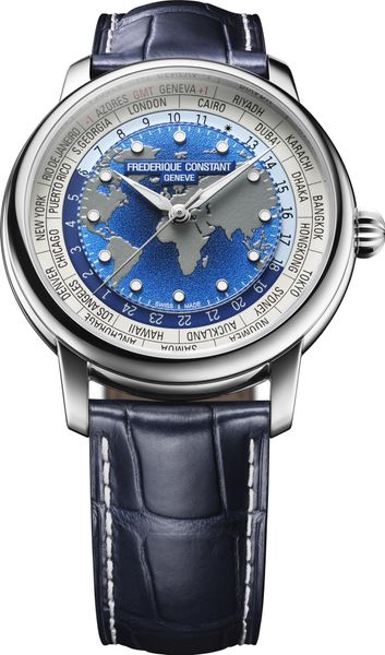 Frederique Constant Geneve CLASSIC WORLDTIMER FC-719BLW3H6 Unisex World Time Frederique Constant Geneve CLASSIC WORLDTIMER FC-719BLW3H6 Unisex World Time