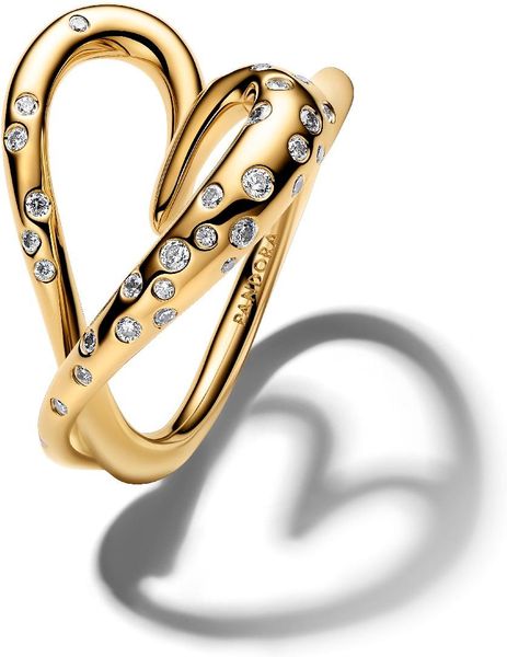 Pandora Organically Shaped Stone-Set Heart 164675C01 Damesring Pandora Organically Shaped Stone-Set Heart 164675C01 Damesring