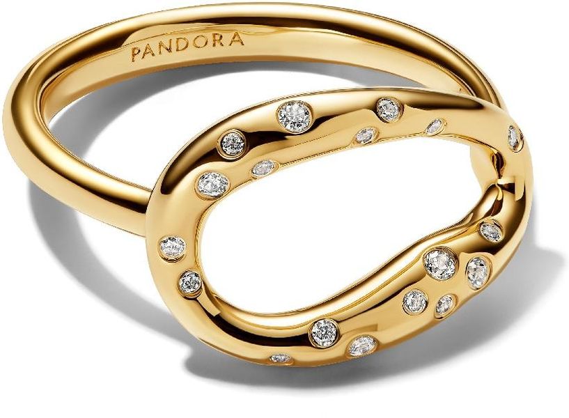 Pandora Organically Shaped Stone-Set Statement 164676C01 womans ring