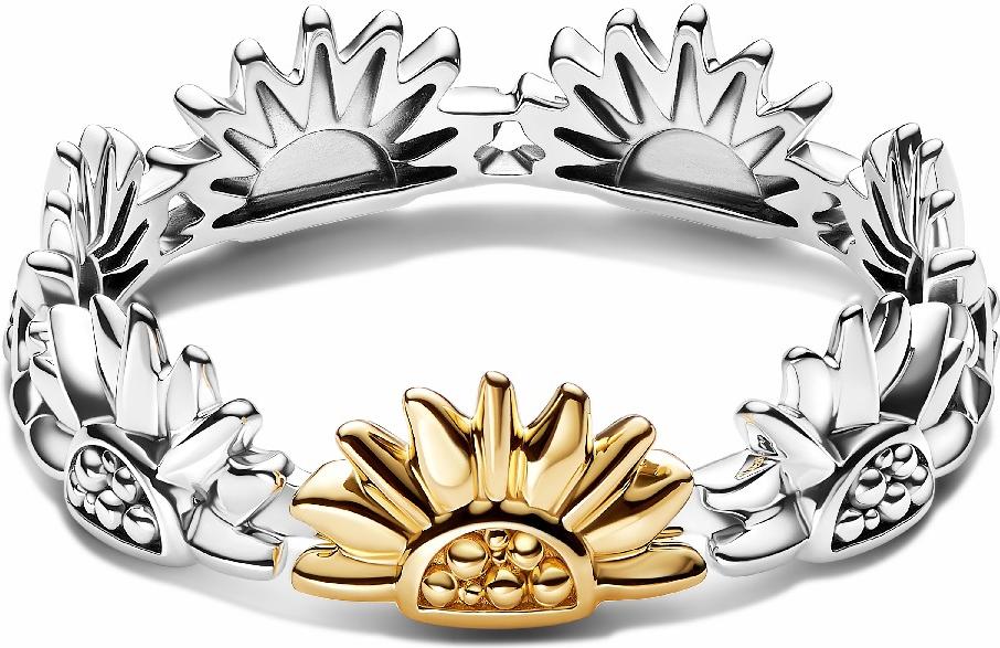 Pandora Sunflower Two-Tone Band 164702C00 womans ring Pandora Sunflower Two-Tone Band 164702C00 womans ring