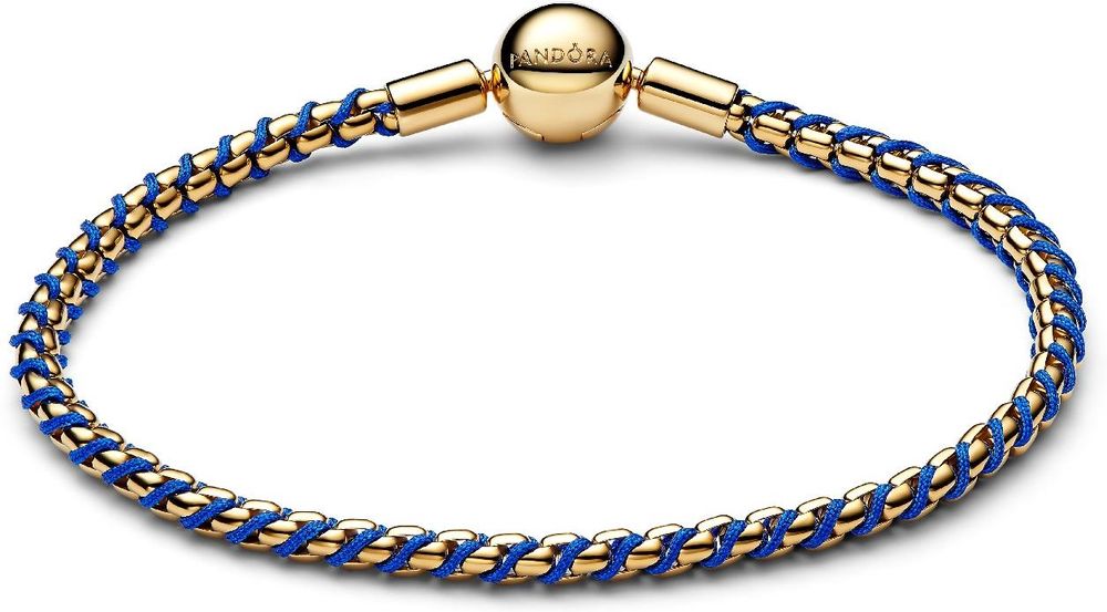 Pandora Blue Cord Box Chain Bracelet 563816C02 Braccialetto per donne Pandora Blue Cord Box Chain Bracelet 563816C02 Braccialetto per donne