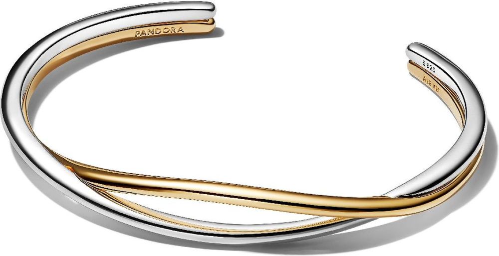 Pandora Entwined Two-Tone Open 564656C00 Womens Bangle