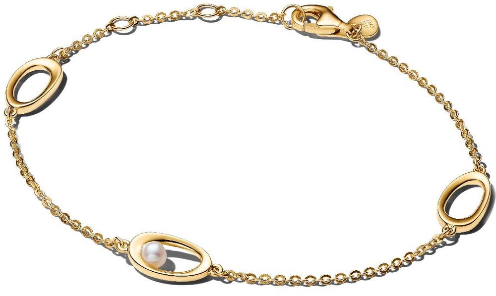 Pandora Organically Shaped Oval & Treated Freshwater Cultured Pearl 564677C01 Womens' bracelet