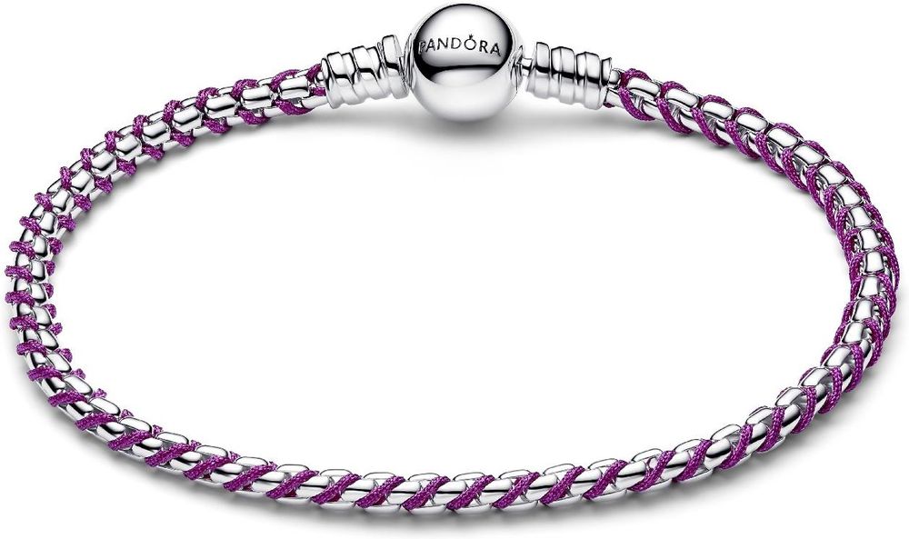 Pandora Purple Cord Box Chain 593816C03 Dames armband Pandora Purple Cord Box Chain 593816C03 Dames armband