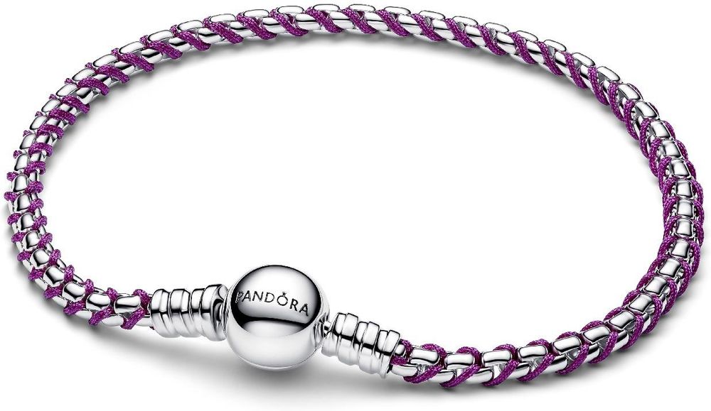 Pandora Purple Cord Box Chain 593816C03 Dames armband Pandora Purple Cord Box Chain 593816C03 Dames armband