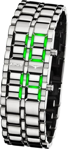 APUS Zeta Ladies Silver Green AS-ZTL-SG Montre LED pour femmes Point Culminant de Design