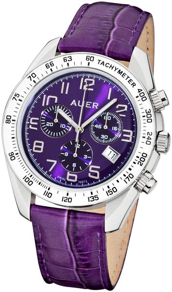 AUER Purple Haze ZU-1163-PDPB Cronógrafo para mujeres Diseño Clásico AUER Purple Haze ZU-1163-PDPB Cronógrafo para mujeres Diseño Clásico