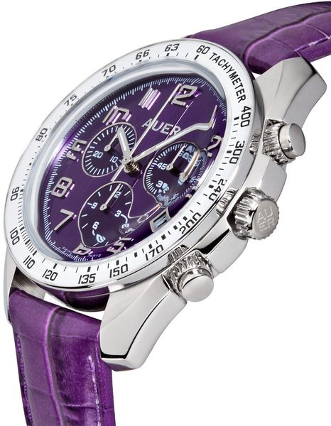 AUER Purple Haze ZU-1163-PDPB Cronógrafo para mujeres Diseño Clásico AUER Purple Haze ZU-1163-PDPB Cronógrafo para mujeres Diseño Clásico