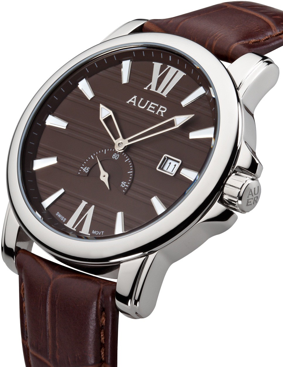 AUER Classic Collection ZU-1139-BrDBrB Herrenarmbanduhr Swiss Ronda