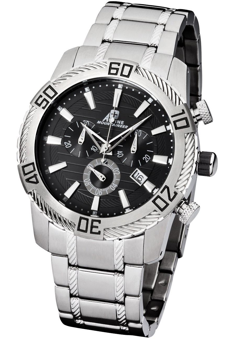 Eiger EG-SDSBRC Orologio Uomo Sportivo Cronografo - Acciaio Inossidabile, Vetro Minerale, Lunetta Rotante