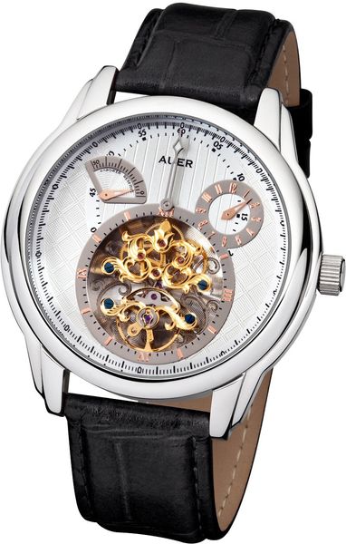 AUER Classic Collection BA-505-SlBlL Herren Automatikuhr Außergewöhnlicher Stundenzeiger AUER Classic Collection BA-505-SlBlL Herren Automatikuhr Außergewöhnlicher Stundenzeiger