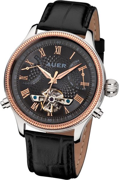 AUER Classic Collection BA-508-RGrBlL Montre Automatique pour hommes Échappement Ouverte AUER Classic Collection BA-508-RGrBlL Montre Automatique pour hommes Échappement Ouverte