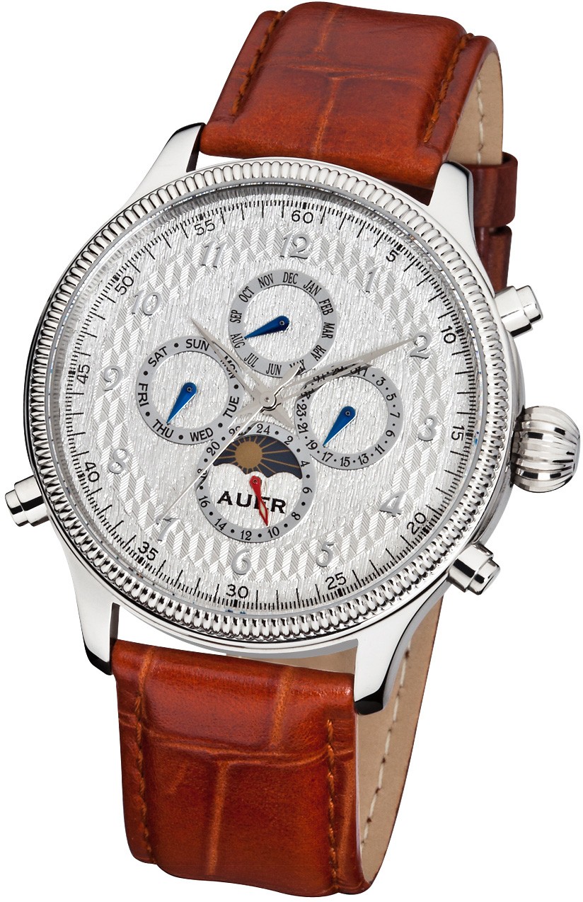 AUER Automatic Collection BA-509-SlBrL Automatisch horloge voor heren Tijdloos design