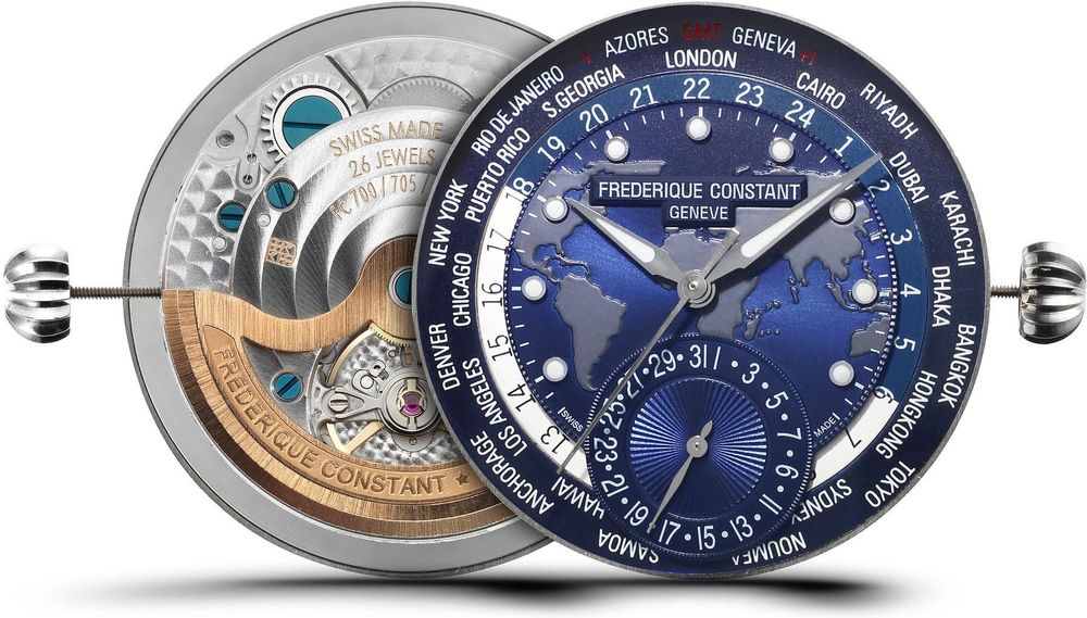 Frederique Constant Geneve Worldtimer Manufacture FC-718NWM4H6 Orologio automatico uomo Calibro di manifattura Frederique Constant Geneve Worldtimer Manufacture FC-718NWM4H6 Orologio automatico uomo Calibro di manifattura