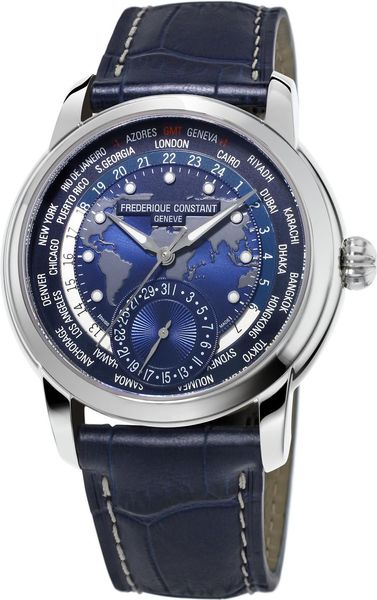 Frederique Constant Geneve Worldtimer Manufacture FC-718NWM4H6 Orologio automatico uomo Calibro di manifattura Frederique Constant Geneve Worldtimer Manufacture FC-718NWM4H6 Orologio automatico uomo Calibro di manifattura