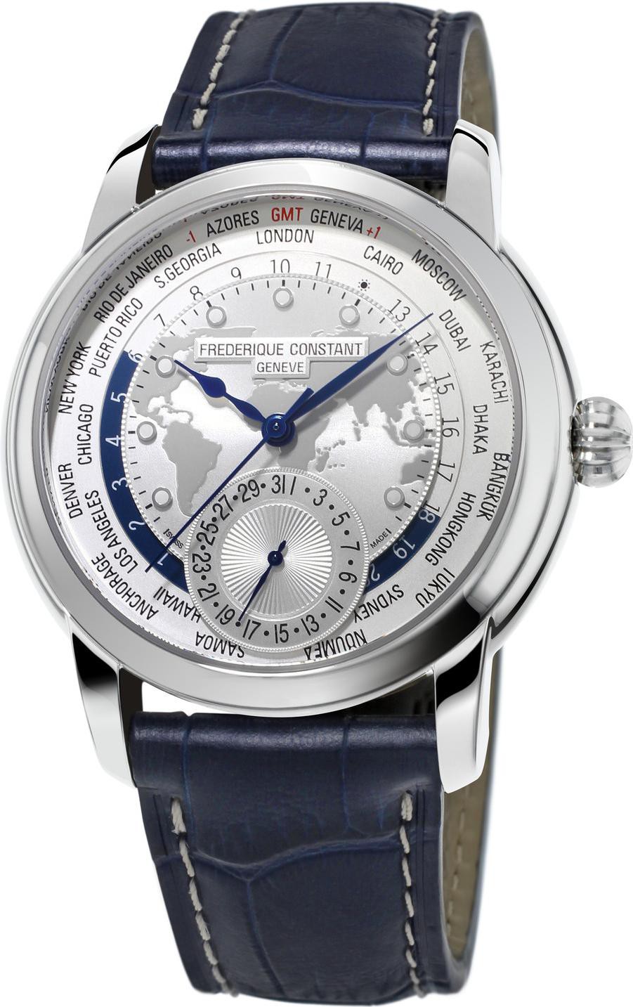 Frederique Constant Geneve Worldtimer Manufacture FC-718WM4H6 Reloj Automático para hombres Calibre de Manufactura