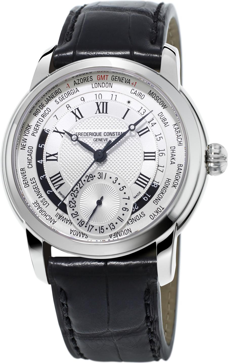 Frederique Constant Geneve Worldtimer Manufacture FC-718MC4H6 Reloj Automático para hombres Calibre de Manufactura