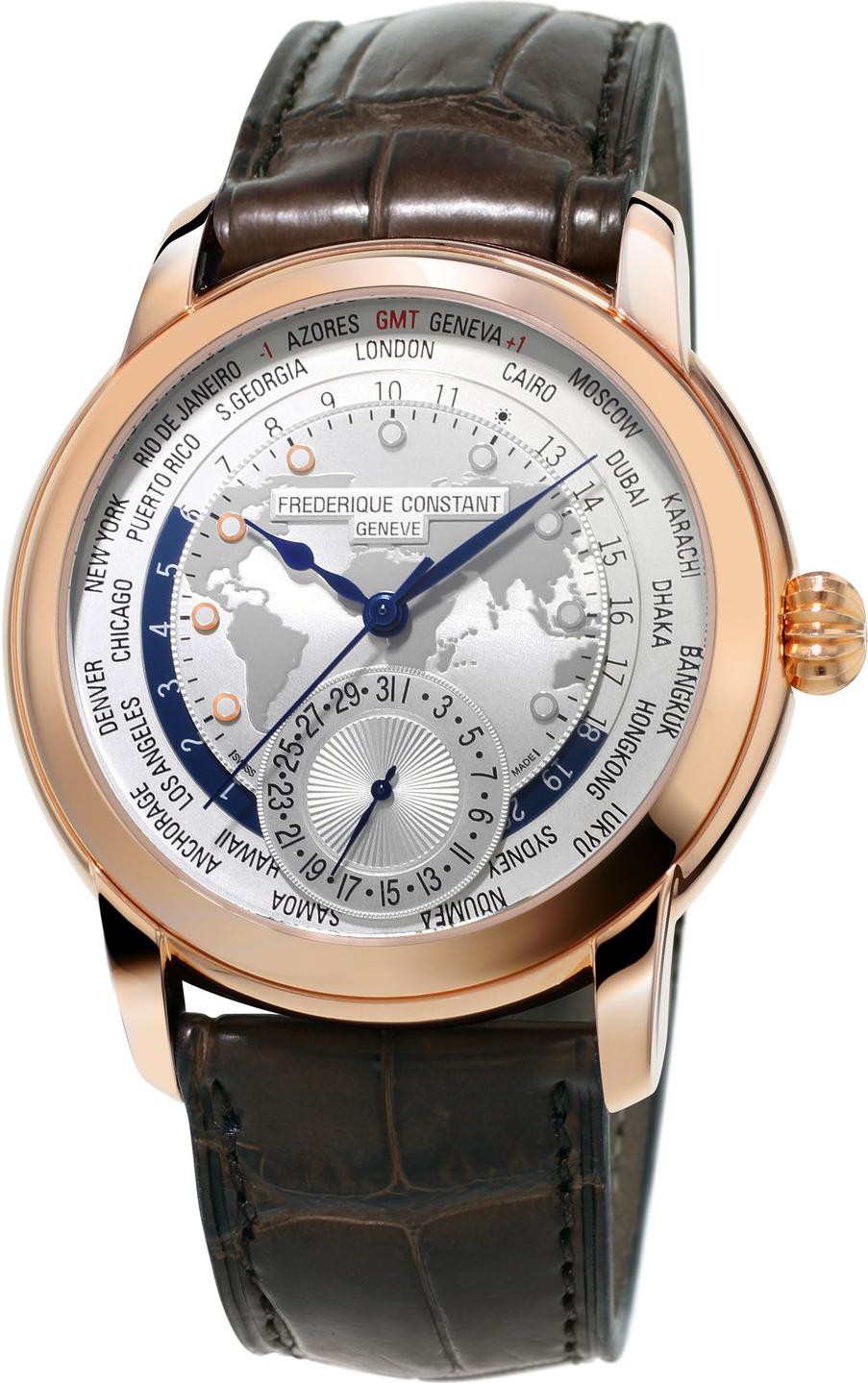 Frederique Constant Geneve Worldtimer Manufacture FC-718WM4H4 Herren Automatikuhr Manufakturkaliber