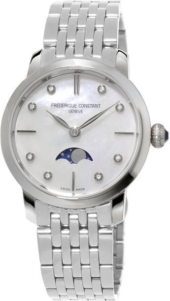 Frederique Constant Geneve SLIMLINE MOONPHASE FC-206MPWD1S6B Elegante Damenuhr Mondphase