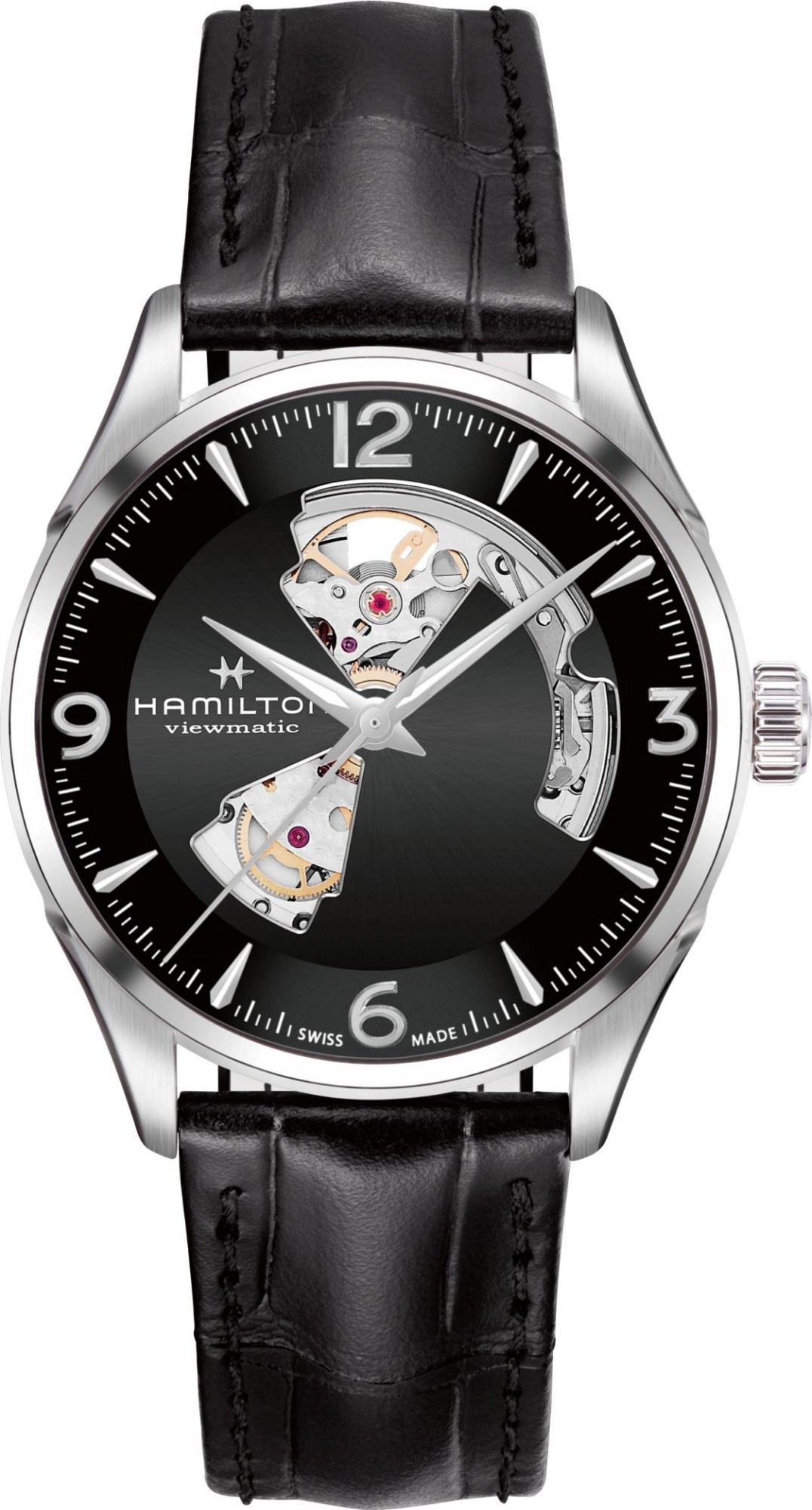 Hamilton Jazzmaster Open Heart H32705731 Herren Automatikuhr Durchbrochenes Ziffernblatt