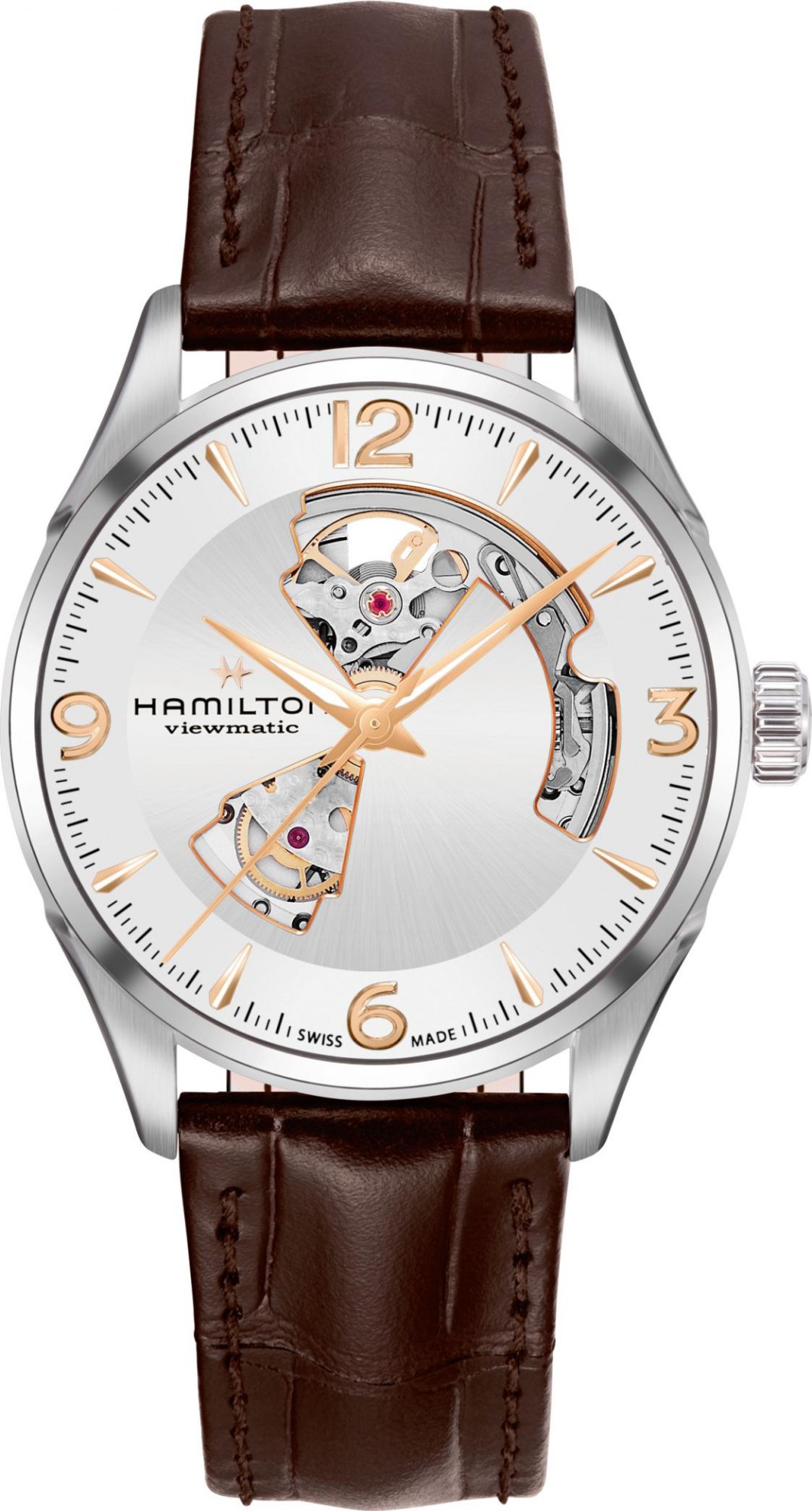 Hamilton Jazzmaster Open Heart H32705551 Herren Automatikuhr Durchbrochenes Ziffernblatt