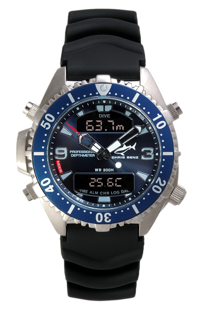 Chris Benz Depthmeter Digital CB-D200-B-KBS Herrenchronograph Tauchcomputer