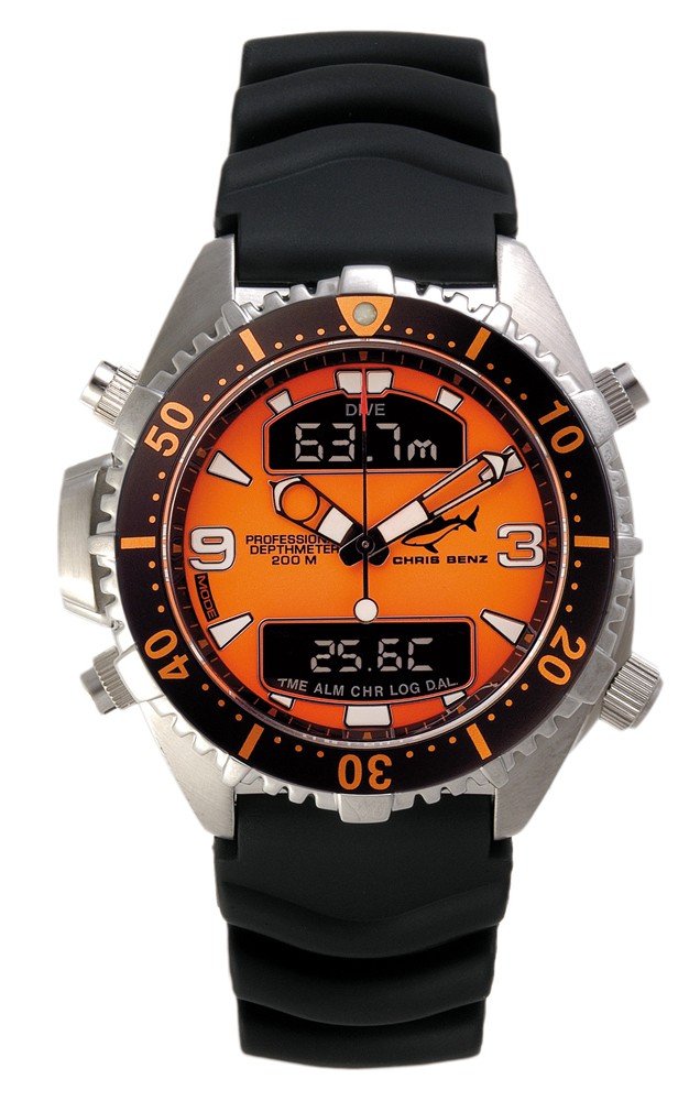 Chris Benz Depthmeter Digital CB-D200-O-KBS Herrenchronograph Tauchcomputer