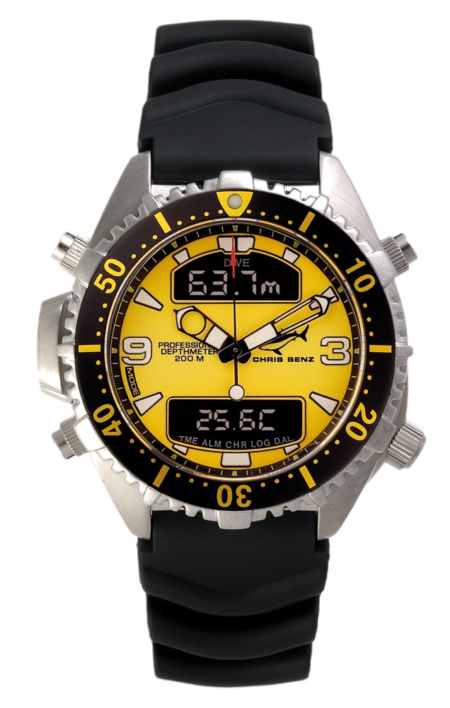 Chris Benz Depthmeter Digital CB-D200-Y-KBS Herrenchronograph Tauchcomputer