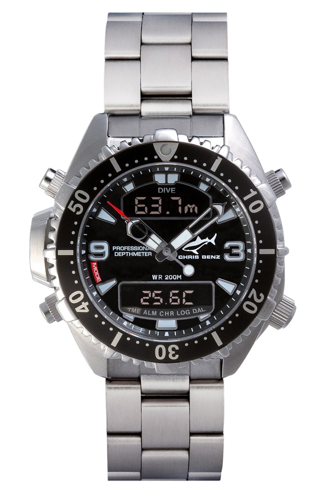 Chris Benz Depthmeter Digital CB-D200-S-MB Herrenchronograph Tauchcomputer
